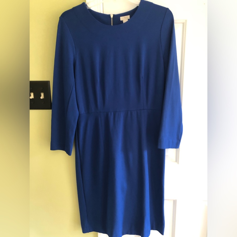 JCrew Factory blue ponte knit dress